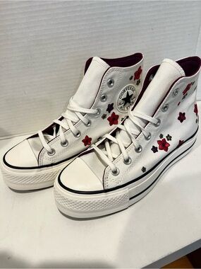 Converse Chuck Taylor All Star Lift Platform Flowers High Top Size W7.5